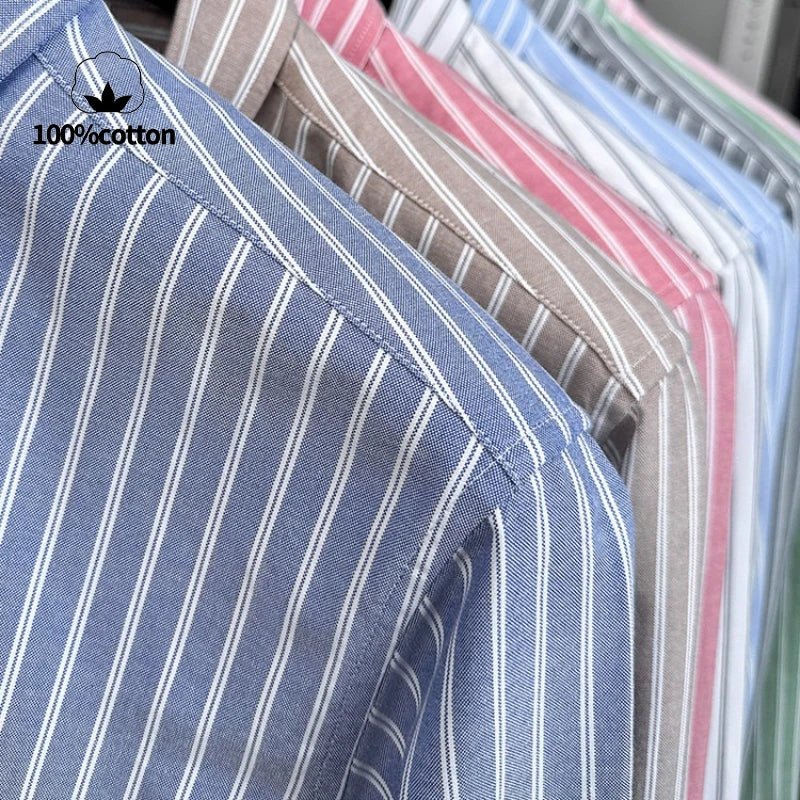 Chemise classique en coton à rayures