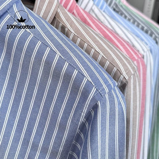 Chemise classique en coton à rayures