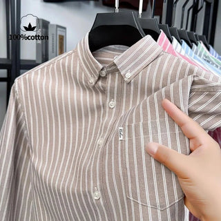 Chemise classique en coton à rayures