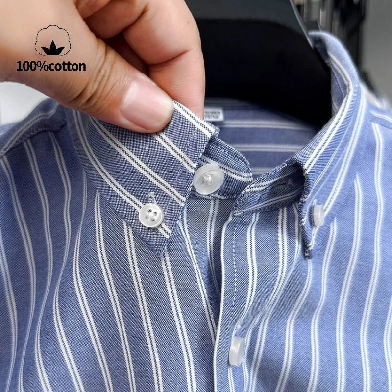 Chemise classique en coton à rayures