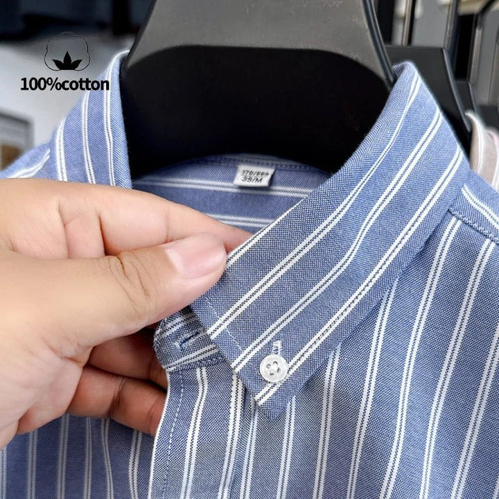 Chemise classique en coton à rayures