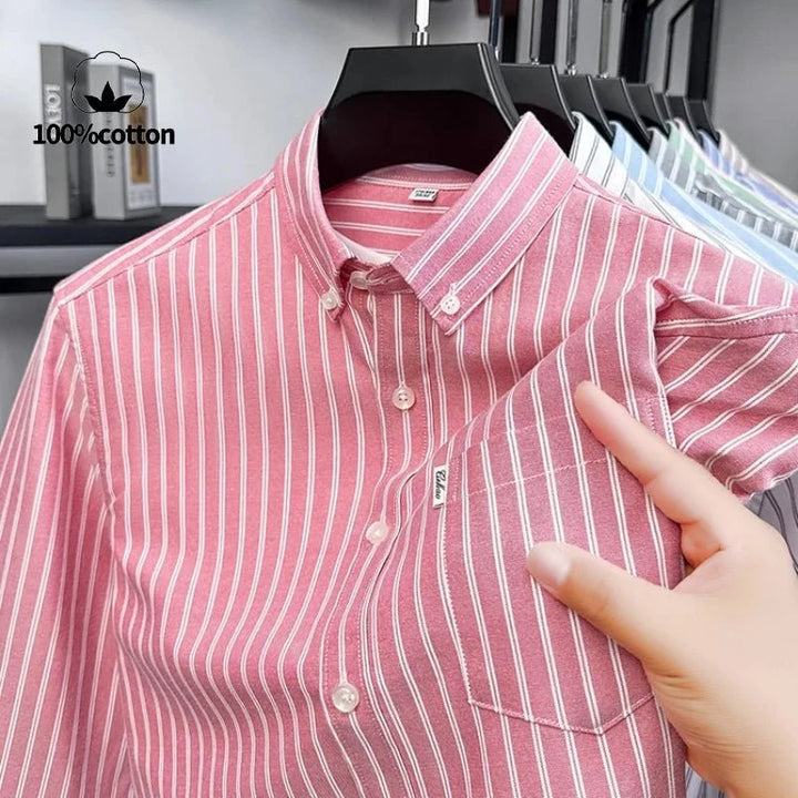 Chemise classique en coton à rayures