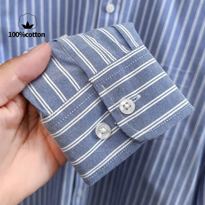 Chemise classique en coton à rayures