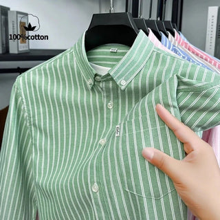 Chemise classique en coton à rayures