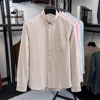 Chemise classique en coton à rayures