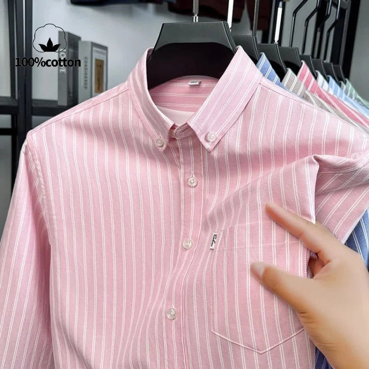 Chemise classique en coton à rayures