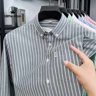 Chemise classique en coton à rayures