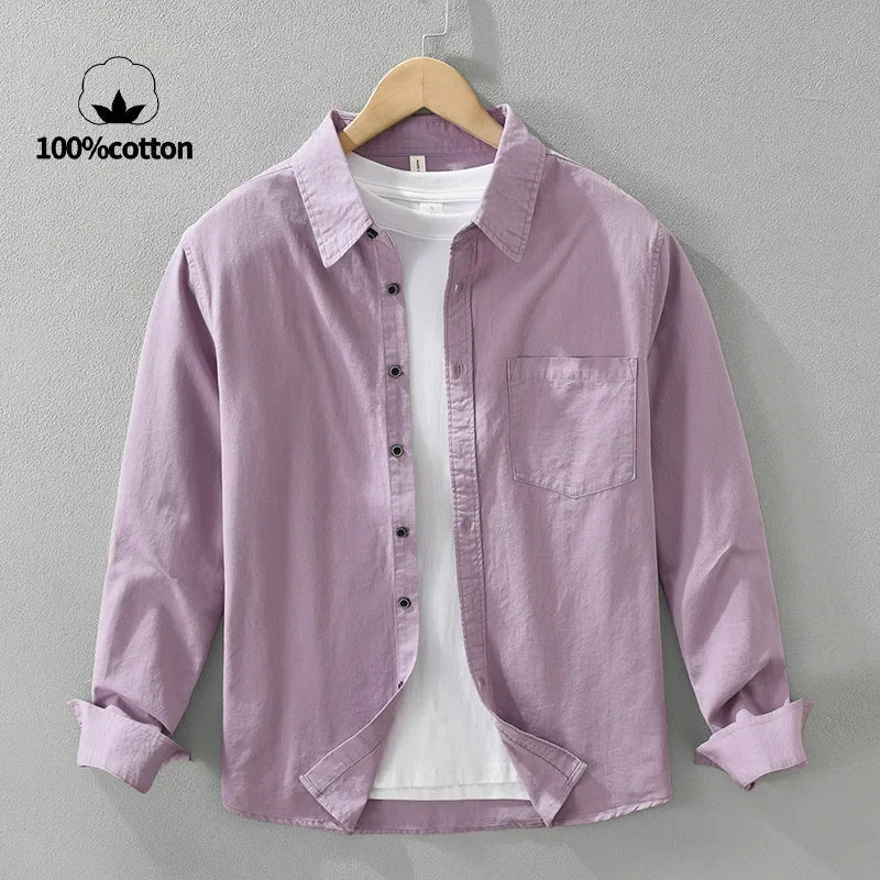 Chemise décontractée en coton aux tons naturels