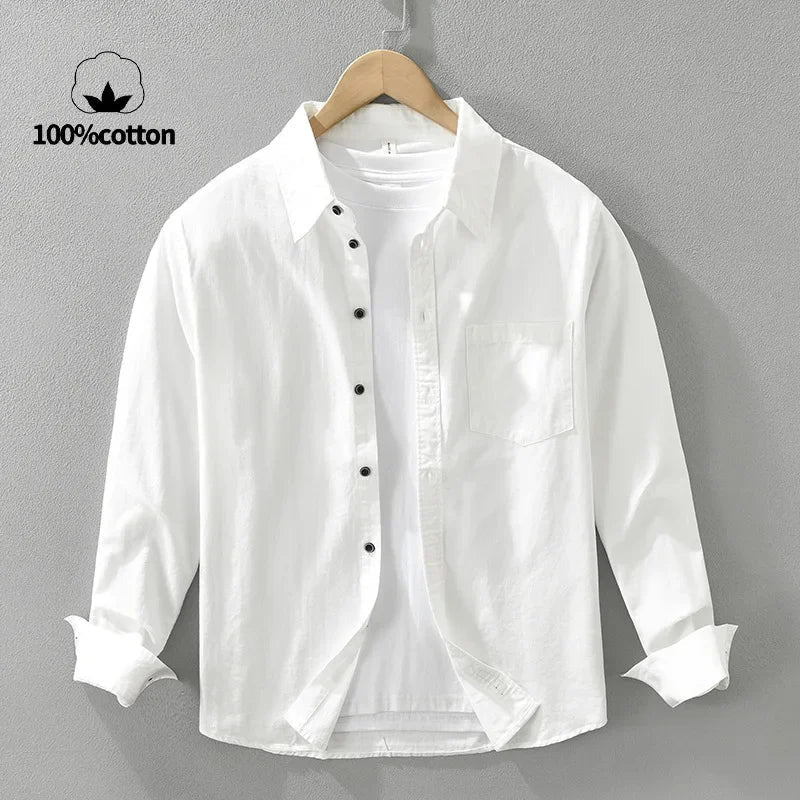 Chemise décontractée en coton aux tons naturels