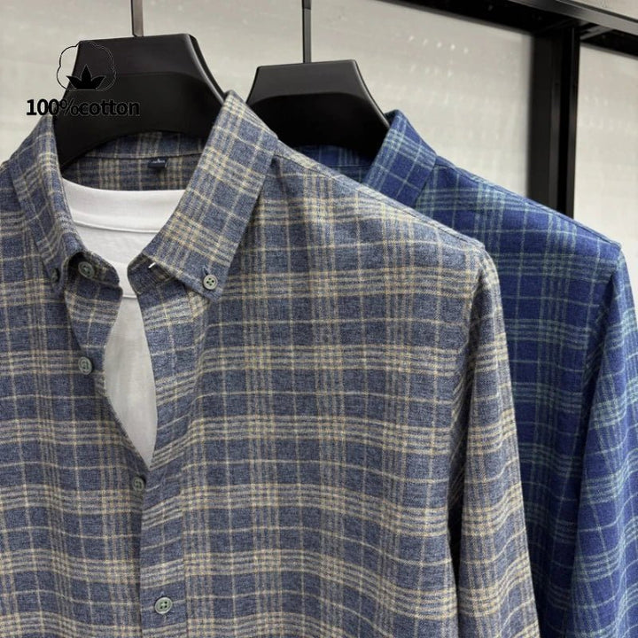 Chemise à carreaux en coton brossé