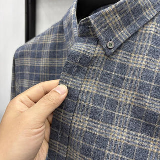 Chemise à carreaux en coton brossé