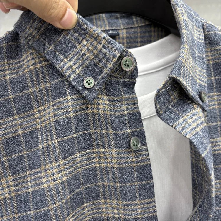 Chemise à carreaux en coton brossé