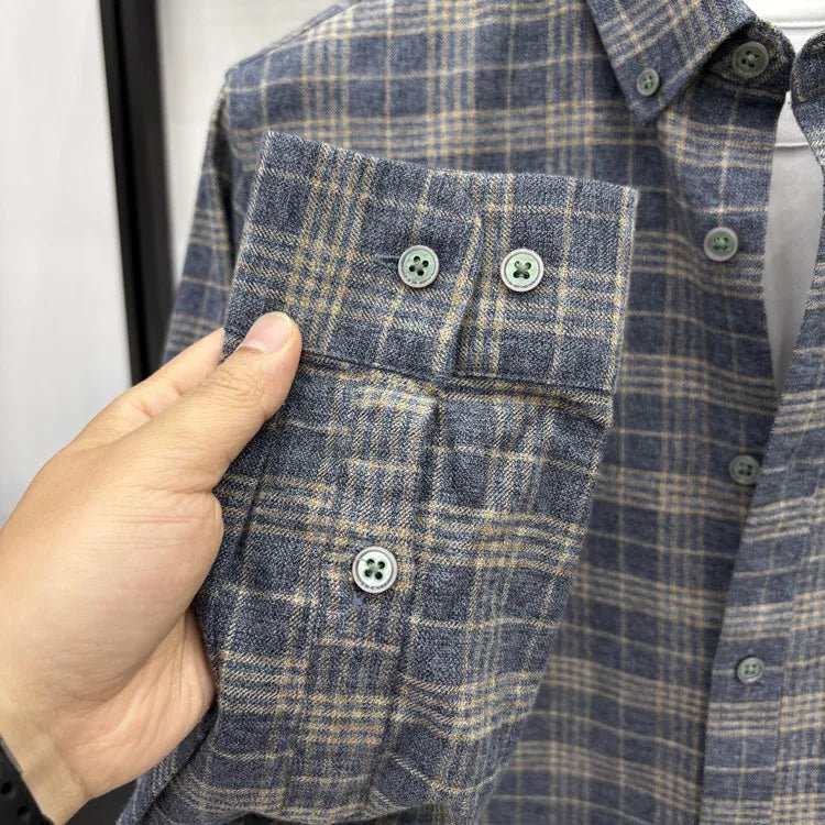 Chemise à carreaux en coton brossé