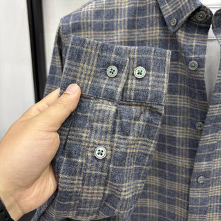 Chemise à carreaux en coton brossé