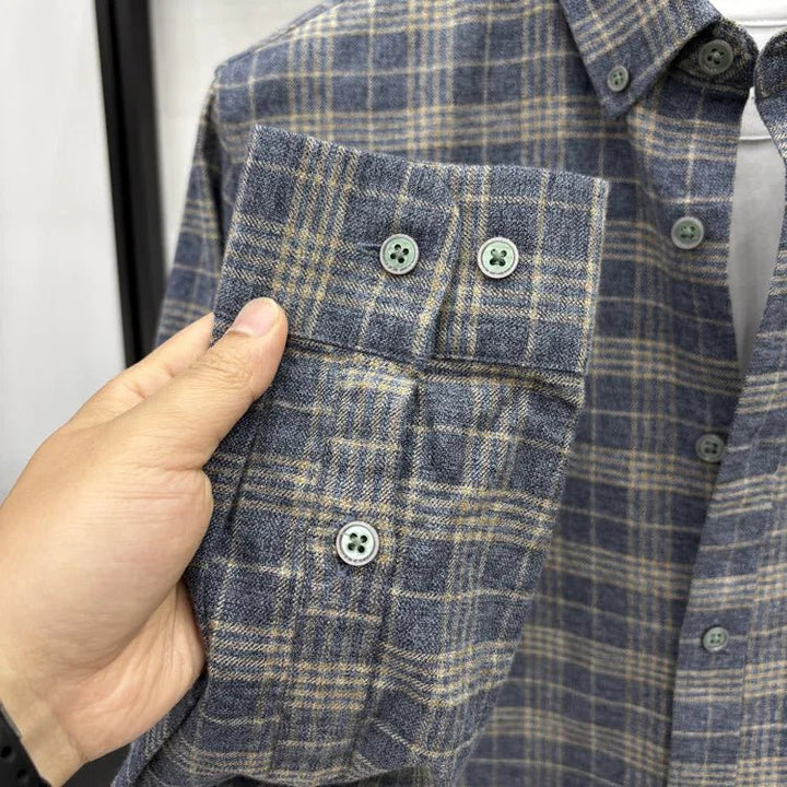Chemise à carreaux en coton brossé