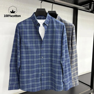 Chemise à carreaux en coton brossé