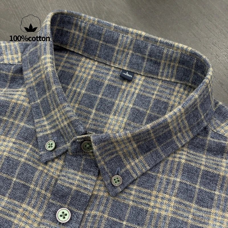 Chemise à carreaux en coton brossé
