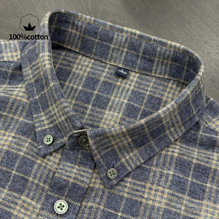 Chemise à carreaux en coton brossé