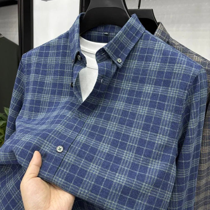 Chemise à carreaux en coton brossé