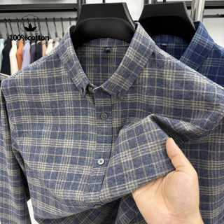 Chemise à carreaux en coton brossé