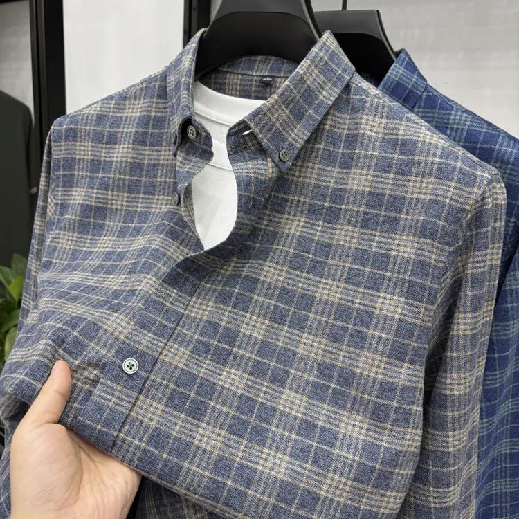 Chemise à carreaux en coton brossé
