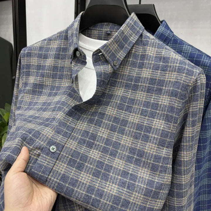 Chemise à carreaux en coton brossé