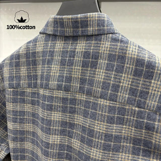 Chemise à carreaux en coton brossé
