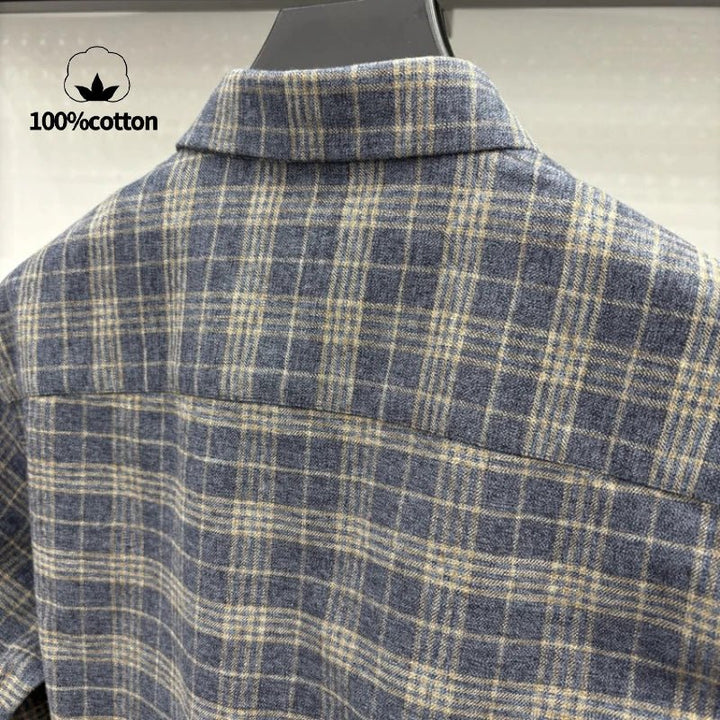 Chemise à carreaux en coton brossé