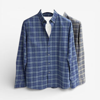 Chemise à carreaux en coton brossé