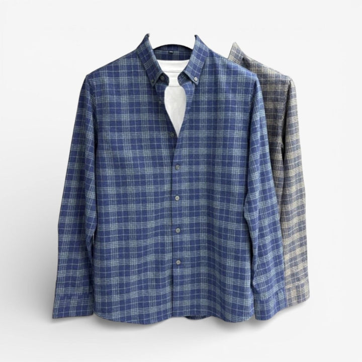 Chemise à carreaux en coton brossé