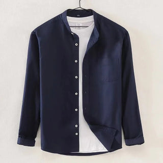 Chemise Oxford en coton à col officier