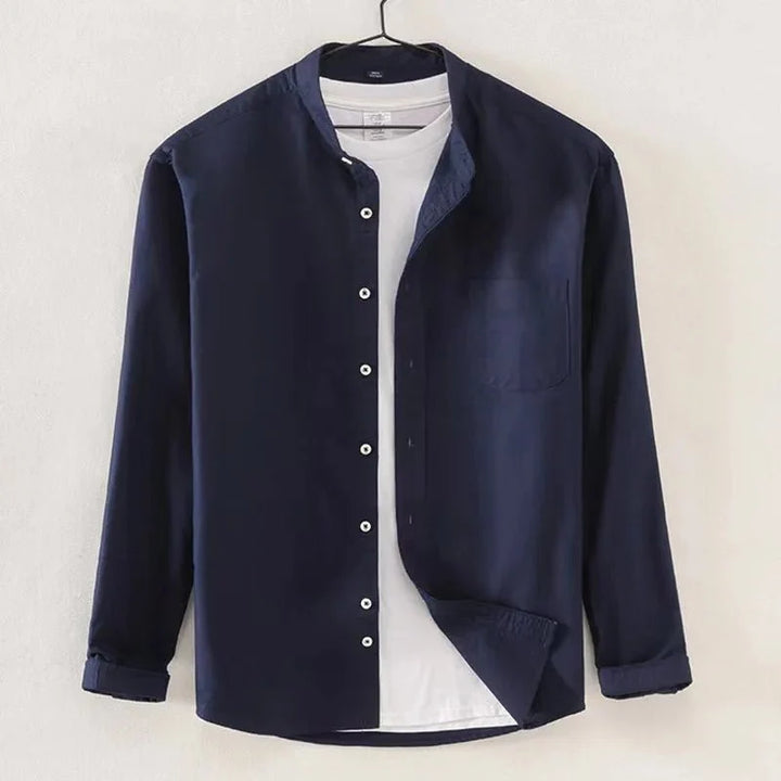 Chemise Oxford en coton à col officier