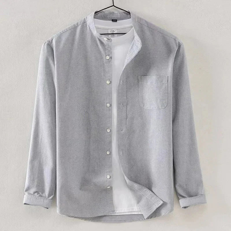 Chemise Oxford en coton à col officier