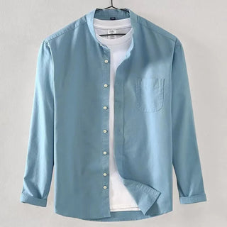 Chemise Oxford en coton à col officier