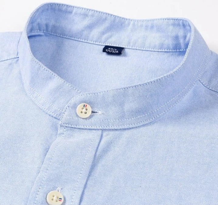 Chemise Oxford en coton à col officier