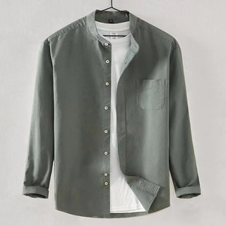 Chemise Oxford en coton à col officier