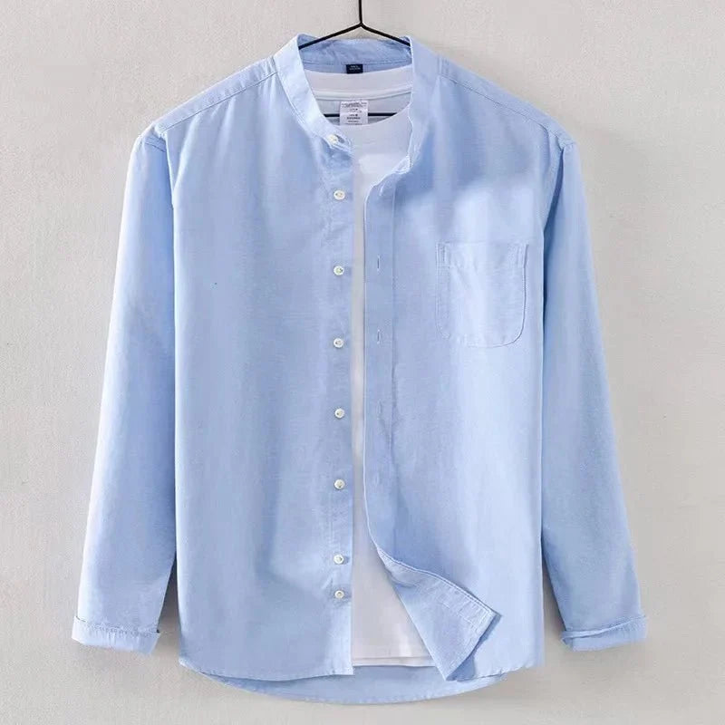 Chemise Oxford en coton à col officier