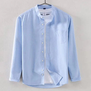 Chemise Oxford en coton à col officier