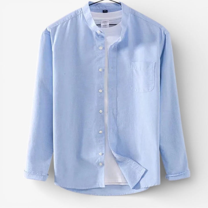 Chemise Oxford en coton à col officier