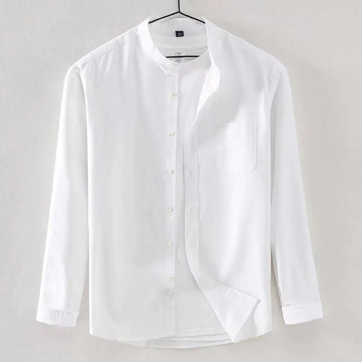 Chemise Oxford en coton à col officier