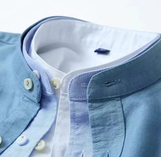 Chemise Oxford en coton à col officier