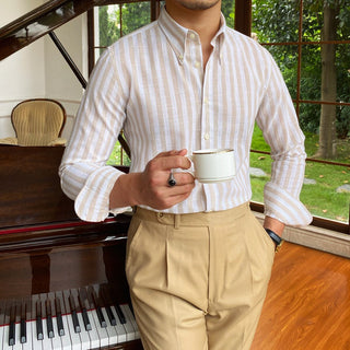 Chemise formelle d’été à rayures