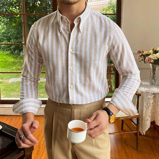 Chemise formelle d’été à rayures