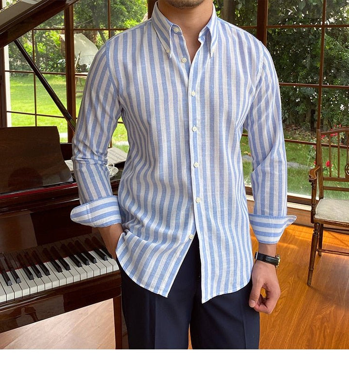 Chemise formelle d’été à rayures