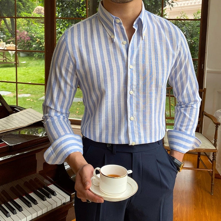 Chemise formelle d’été à rayures