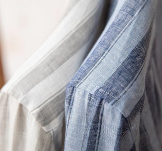 Chemise légère en lin rayé pour homme