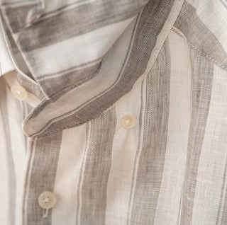 Chemise légère en lin rayé pour homme