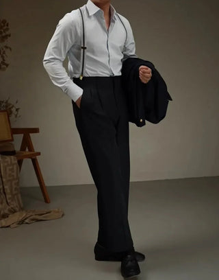 Chemise ajustée à revers pour le bureau et les soirées