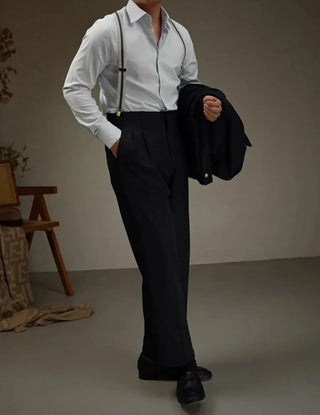 Chemise ajustée à revers pour le bureau et les soirées