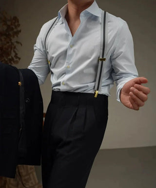 Chemise ajustée à revers pour le bureau et les soirées
